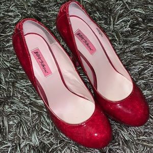 Betsy Johnson “Shinny Red Pumps”